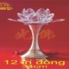 bông sen pha lê chân đồng 12in