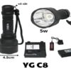 đèn pin T6-5w sạc rời vỏ sắt