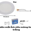 đèn âm trần 220v-9w siêu mõng tròn vàng