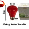 bóng tròn 220v-7w màu đỏ đục
